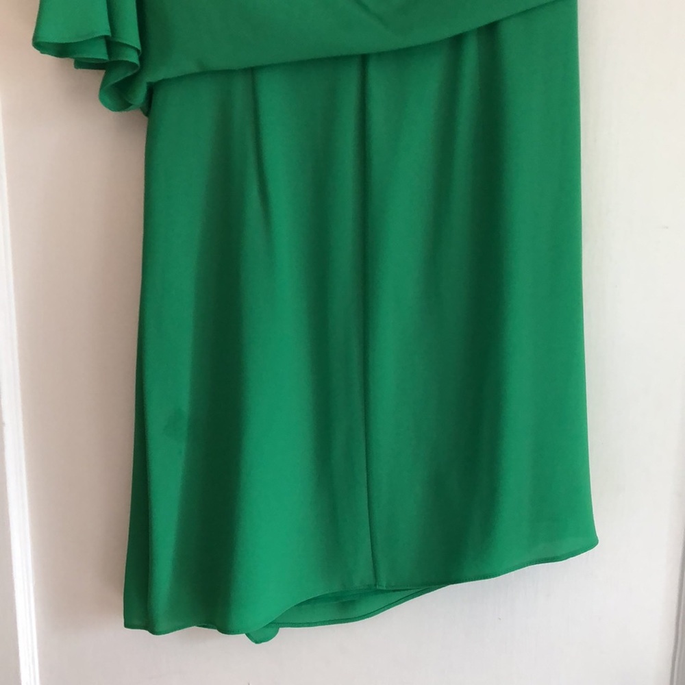 BCBG MAXAZRIA One Shoulder Green Dress Size 06 - Picture 9 of 14
